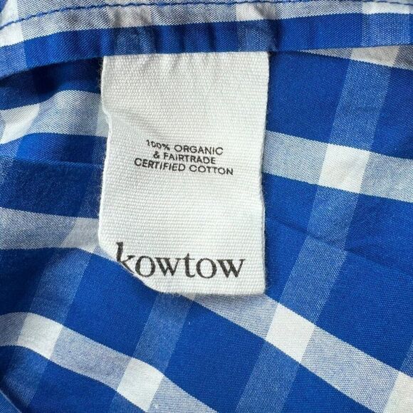 Kowtow Form Top Blue White Checkered Oversized Fit - Picture 5 of 9